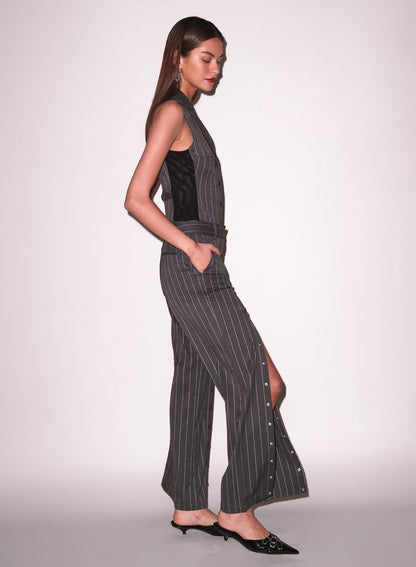 Dark Grey Pinstripe Maxwell Undo Me Pant - Fleur du Mal