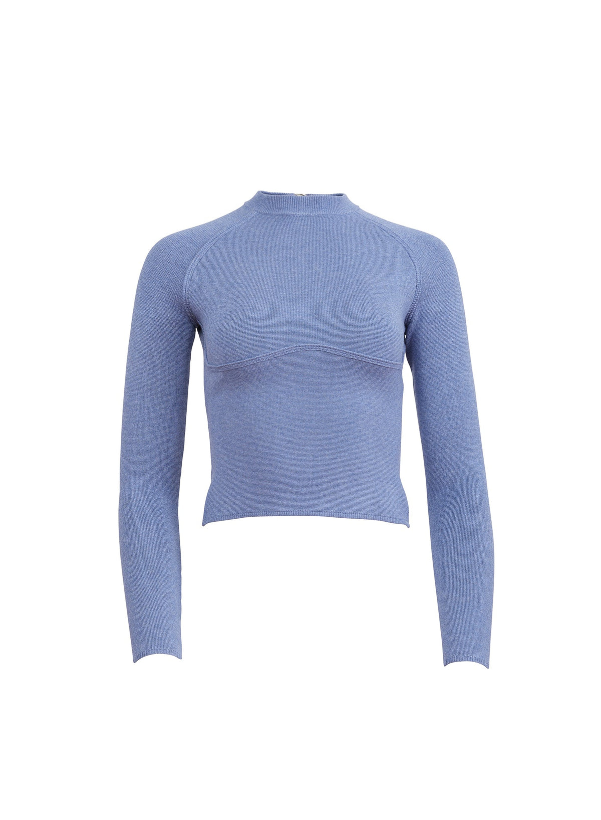 Charcoal Blue Knit Underbust Long Sleeve Top - Fleur du Mal