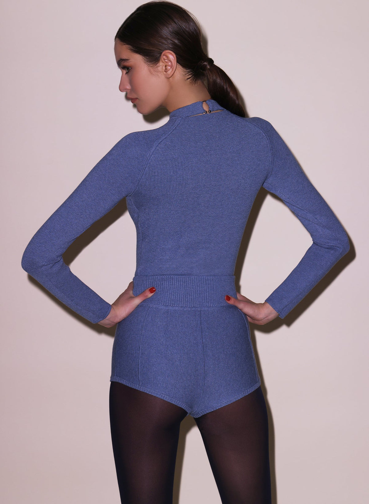 Charcoal Blue Knit Short - Fleur du Mal