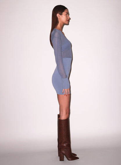 Charcoal Blue Kate Mini Dress - Fleur du Mal